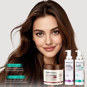 3 Set Tophimal Shampoo+Conditiner+ Organic Herbal Hair Mask ( 500ml)
